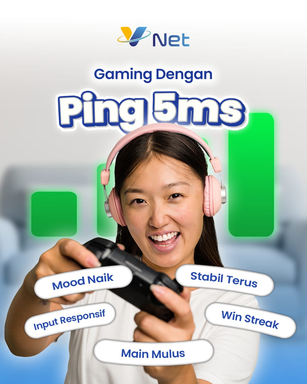 Gaming stabil dengan ping rendah